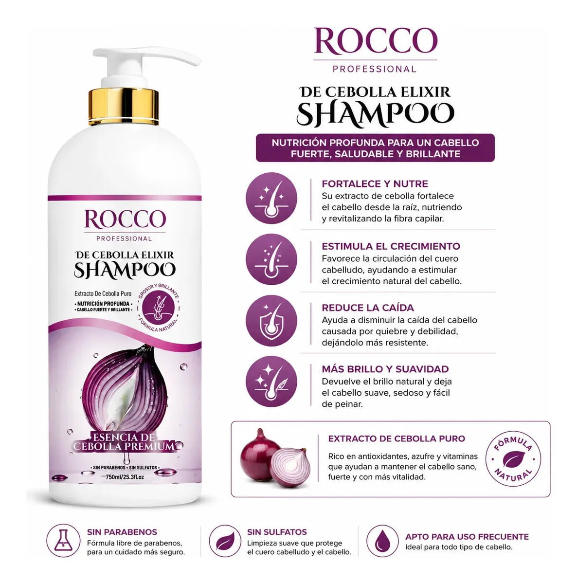 SHAMPOO CEBOLLA ROCCO 750 ML