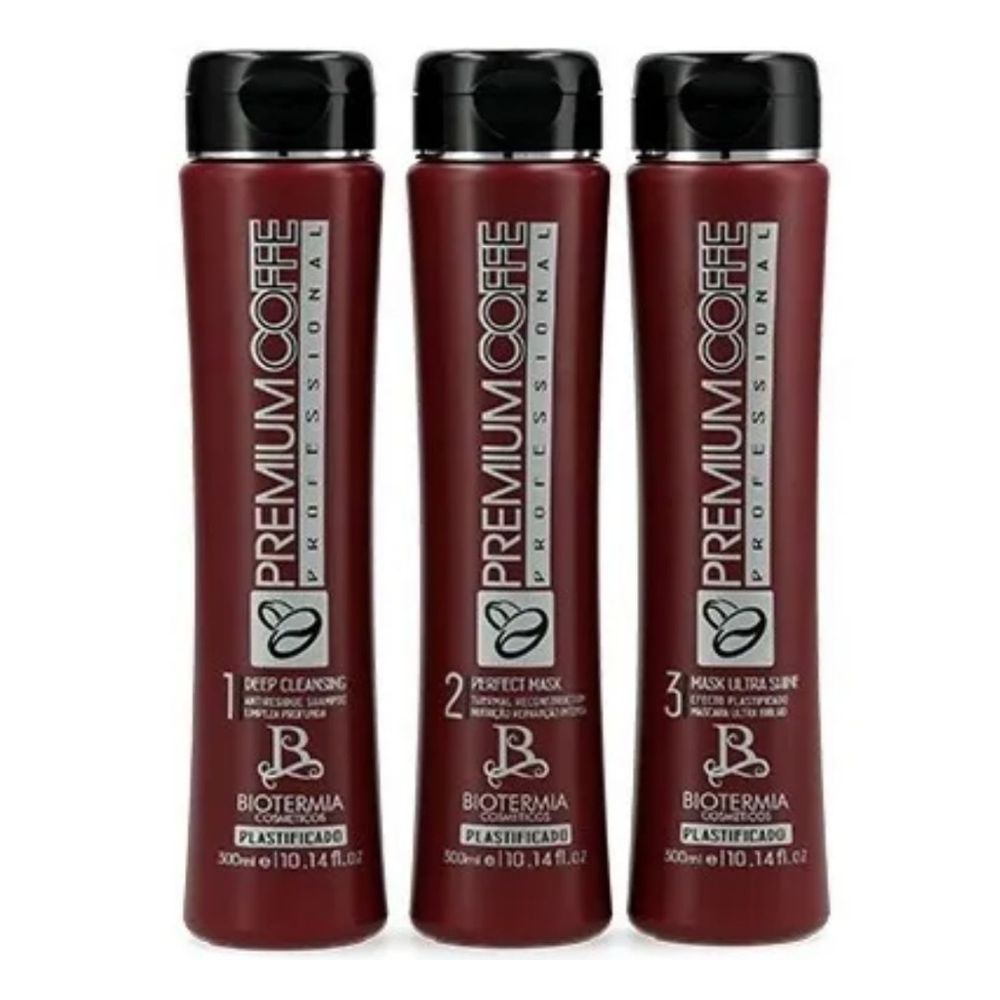 KIT ALISADO PLASTIFICADO PREMIUM COFFE 300 ML X 3 - KOCH PROFESSIONAL