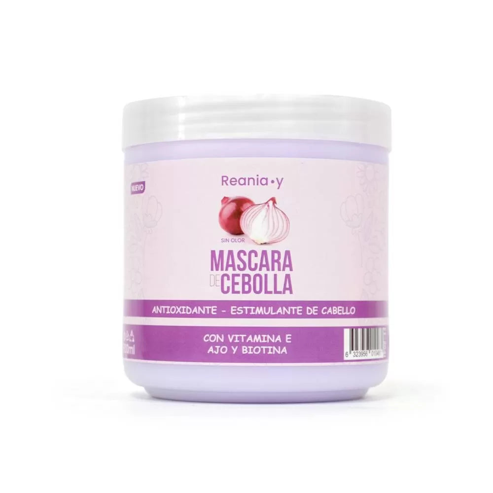 Mascarilla capilar Reania.y de 1000ml con extracto de cebolla para tratamiento intensivo de crecimiento, fortalecimiento desde la raíz y prevención de la caída