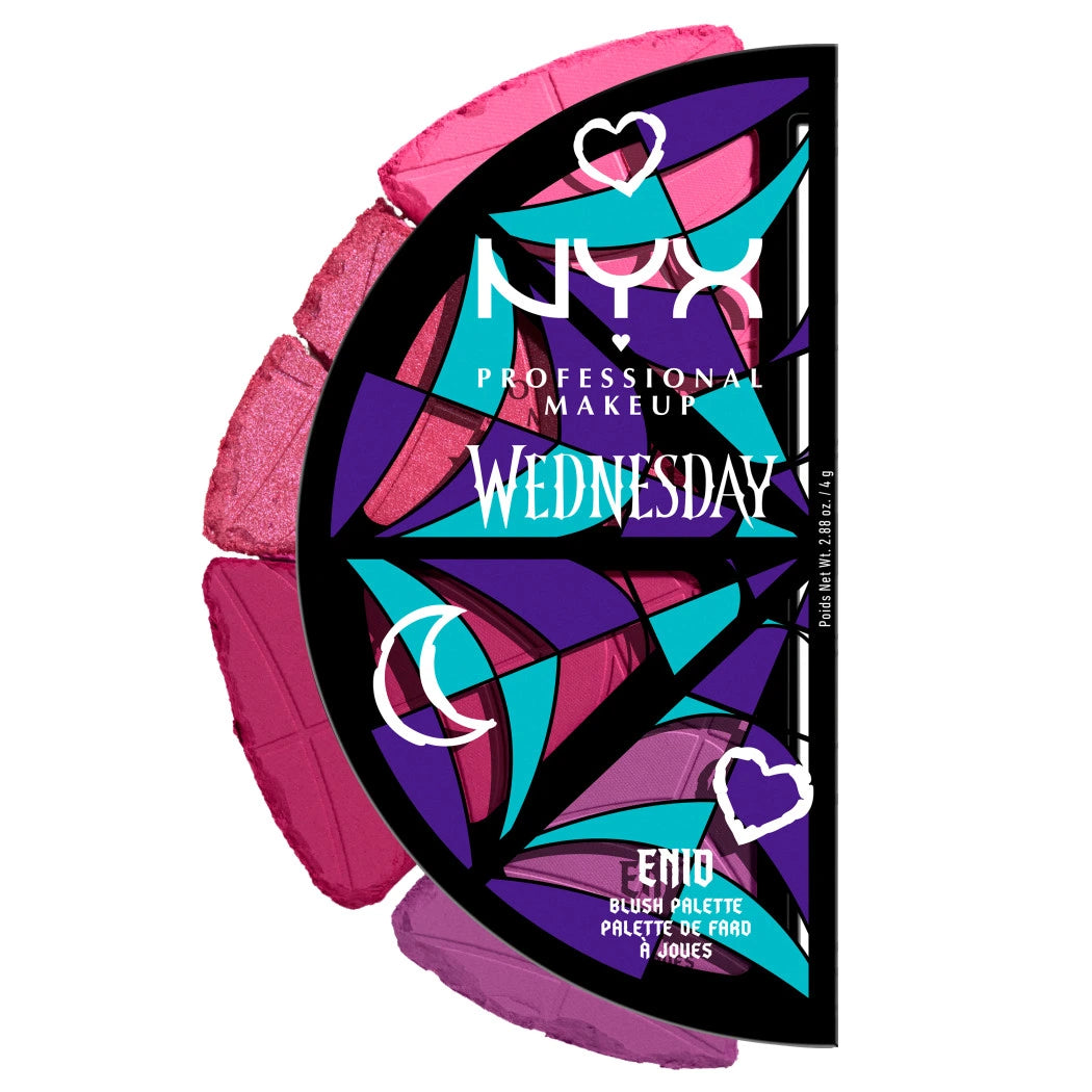 PALETA DE RUBOR NYX WEDNESDAY STAINED GLASS EDICIÓN LIMITADA 4 TONOS