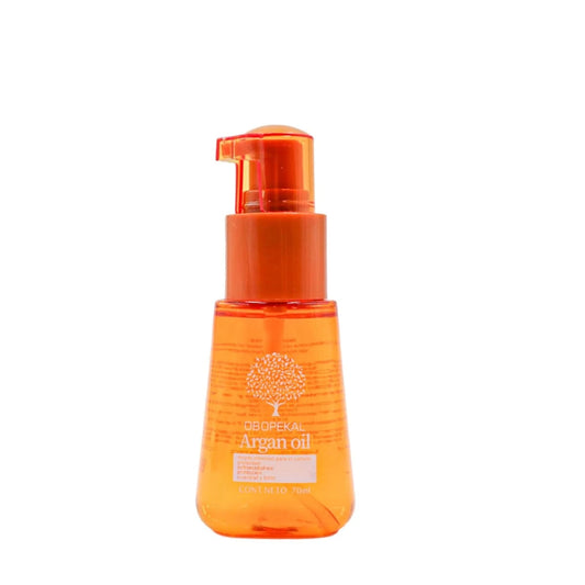 Aceite de Argán Obopekal de 70ml para tratamiento capilar reparador, sellado de puntas y control de frizz con brillo intenso
