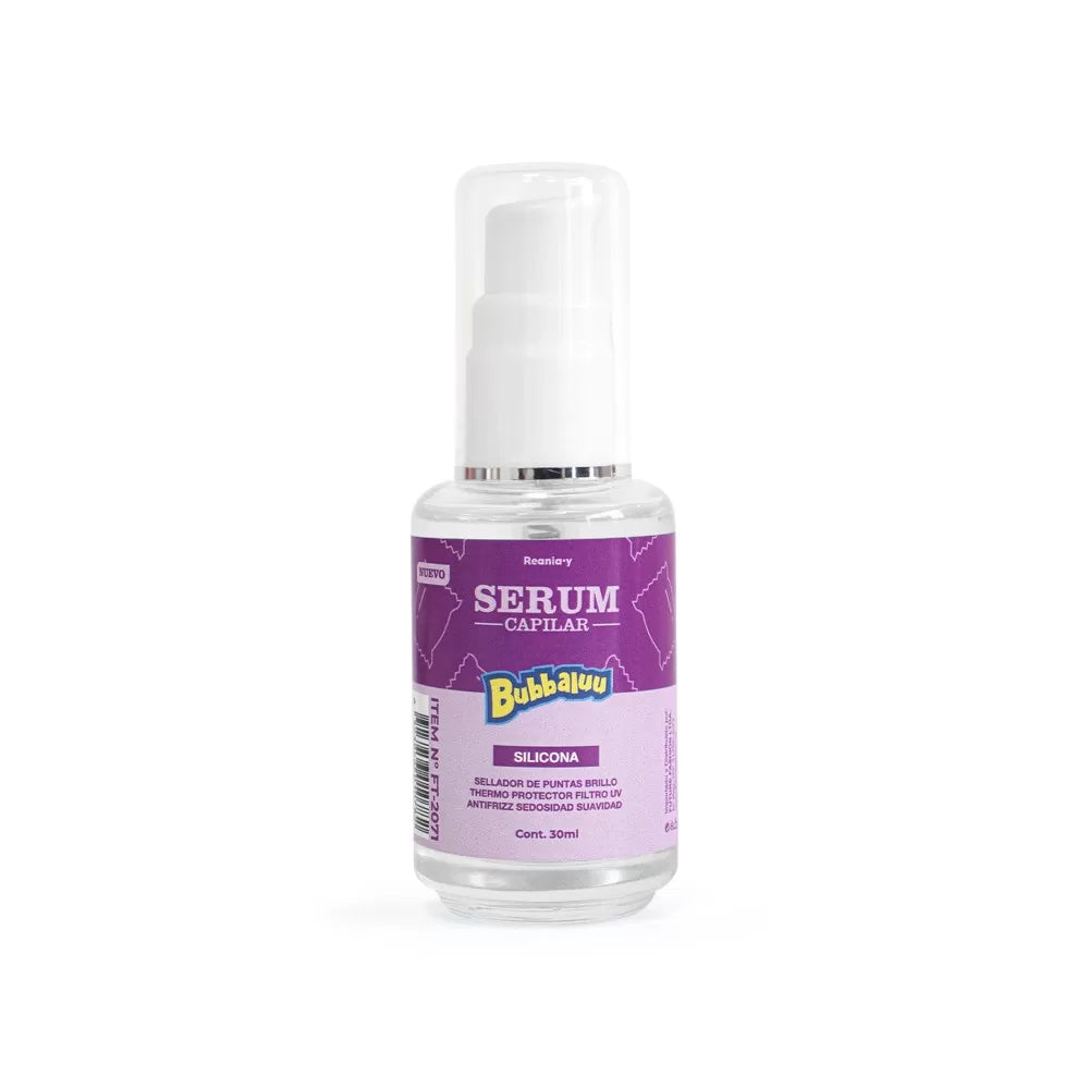Aceite capilar Bubbaluu con aroma a uva para el sellado de puntas, control de frizz y aporte de brillo intenso al cabello