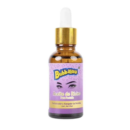 Aceite de Ricino Bubbaluu de 30ml para el crecimiento y fortalecimiento de pestañas y cejas, tratamiento natural contra la caída