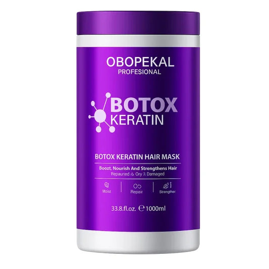 Mascarilla capilar Obopekal Botox Keratina para tratamiento de reparación profunda, hidratación intensiva y control de frizz en cabellos dañados