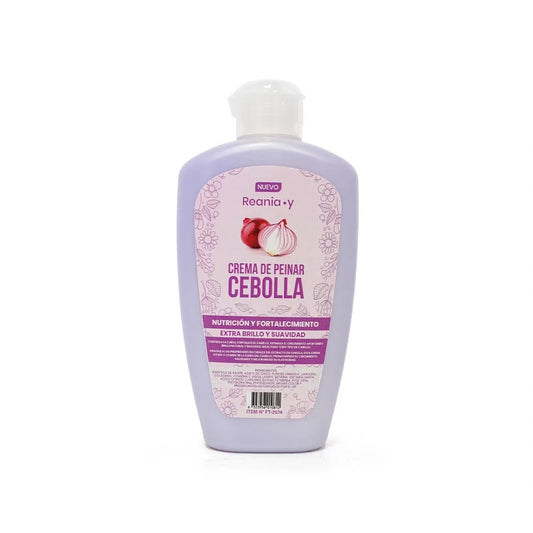 Crema de peinar de cebolla Reaniay de 250g para definición de rizos y control de frizz con acción fortalecedora.