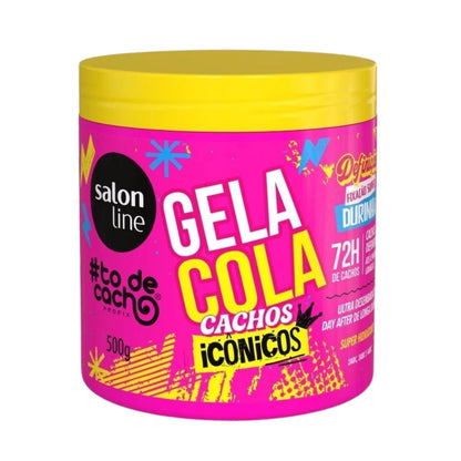 Gelacola Icônicos Salon Line Tô de Cacho de 500g para fijación ultra fuerte de rulos, máxima definición y control de bordes en cabellos 3ABC.