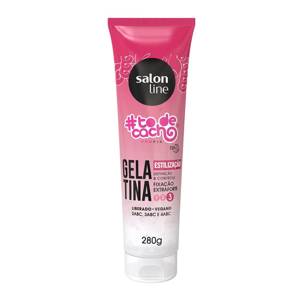 Gelatina Salon Line #todecacho esterilizacion fijacion Extra Fuerte 550g: El poder de la "Definición Total" por 72 horas; fórmula vegana con tecnología PROFIX y Colágeno Vegetal que garantiza una fijación extrema, brillo intenso y control absoluto del frizz para patrones 2ABC, 3ABC y 4ABC.