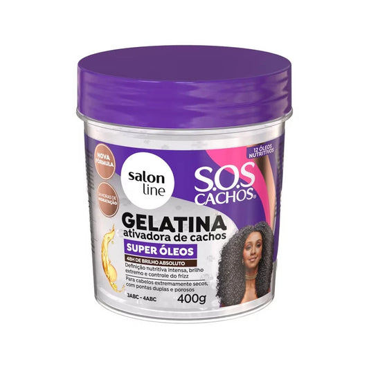 GELATINA ACTIVADORA DE RIZOS SUPER ÓLEOS SOS SALON LINE 400 G