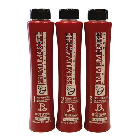 KIT ALISADO PLASTIFICADO PREMIUM COFFE 600 ML X 3 - KOCH PROFESSIONAL