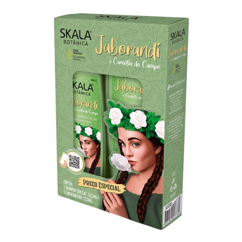 Kit Skala Expert Jaborandi e Camélia do Campo (Shampoo + Acondicionador): El dúo dinámico de "Fuerza y Vitalidad"; fórmula vegana diseñada para fortalecer la fibra desde la raíz, controlar la oleosidad y devolver el brillo natural a cabellos debilitados o con tendencia a la caída por quiebre