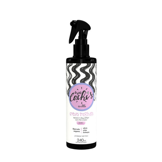Leave-In Day After Griffus Ondulados Incríveis 420ml: El revitalizador de "Ondas Perfectas" con efecto memoria; fórmula vegana enriquecida con Chía, Linaza y Colágeno Vegetal que define, hidrata y elimina el frizz en patrones 2ABC sin aportar peso