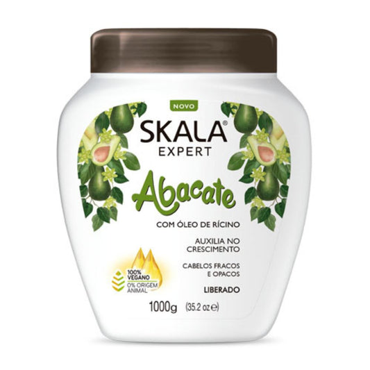 Máscara Skala Expert Bomba de Vitaminas Abacate 1000g: El tratamiento "Súper-Hidratante" para el crecimiento saludable; fórmula 2-en-1 enriquecida con Aceite de Aguacate, Aloe Vera y Óleo de Rícino que restaura la suavidad, elimina la sequedad y fortalece rulos tipo 2ABC, 3ABC y 4ABC.