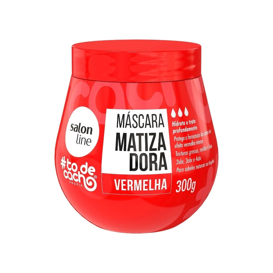 Máscara Matizadora Vermelha Salon Line para intensificar el color rojo, hidratación profunda y brillo radiante en cabellos teñidos o con reflejos rojizos.
