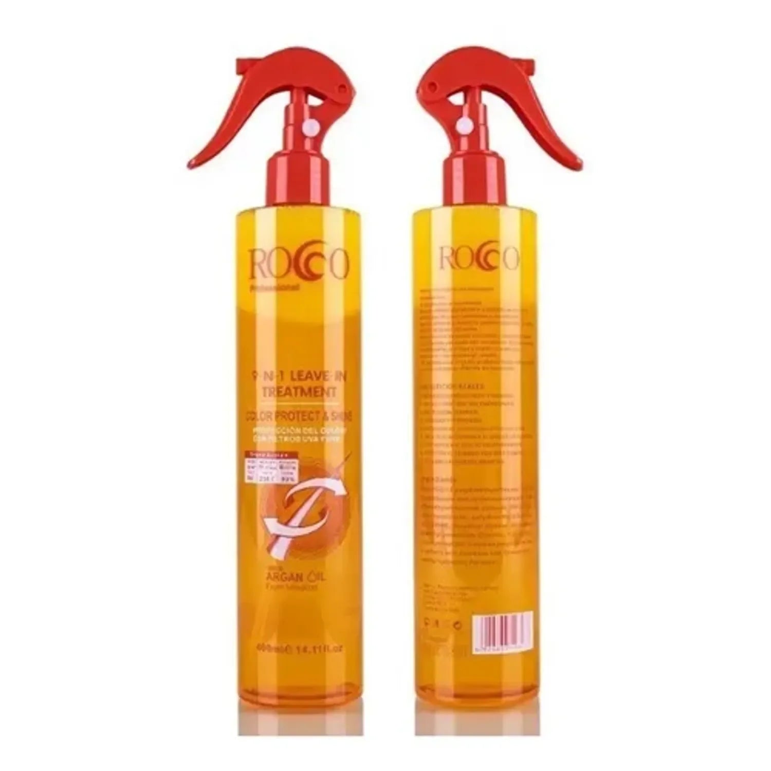 Protector capilar anti frizz Rocco de 400ml con Argan Oil Morocco, diseñado para controlar el encrespamiento y aportar brillo y suavidad al cabello