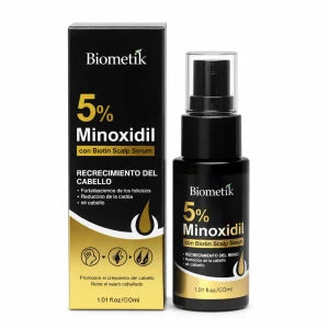 aceite capilar Biometik de 30ml para el tratamiento anticaída y recrecimiento del cabello, diseñado para fortalecer el folículo y estimular el crecimiento saludable