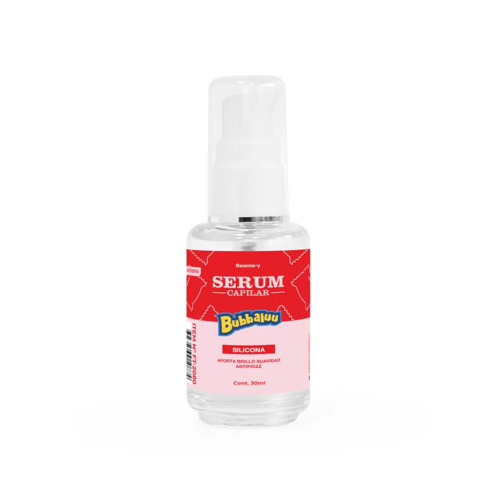 ACEITE serum capilar Bubbaluu de 30ml con aroma a frutilla para el sellado de puntas, control de frizz y aporte de brillo intenso