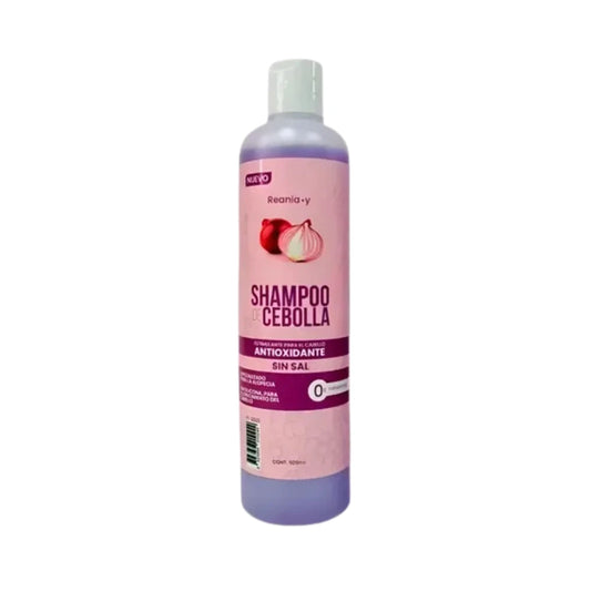 Shampoo de cebolla Reaniay para estimular el crecimiento del cabello y fortalecer la fibra capilar sin olor residual.