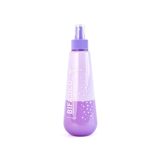 Termoprotector bifásico Bubbaluu en spray para protección térmica contra el calor de planchas y secadores, aporta brillo y control de frizz