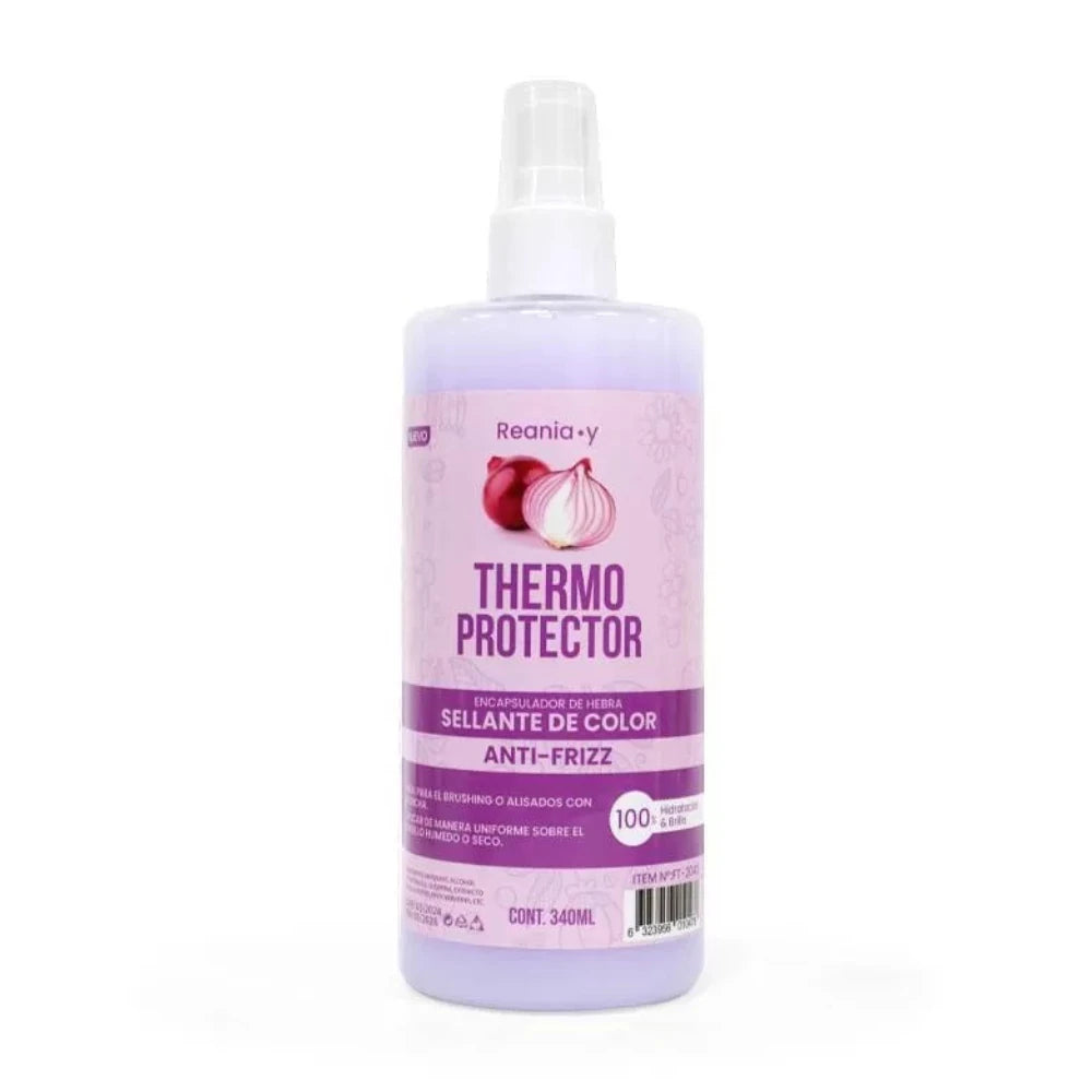 Termoprotector de cebolla Reaniay para protección térmica contra secadores y planchas, evita el quiebre y las puntas abiertas.
