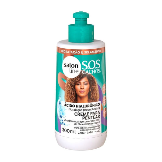 CREMA DE PEINAR S.O.S CACHOS ÁCIDO HIALURÓNICO #TO DE CACHOS SALON LINE 300 ML - KOCH PROFESSIONAL