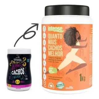 Máscara Divine Curls Griffus para hidratación profunda, definición de rulos tipo 3ABC y nutrición con aceite de coco y manteca de karité.