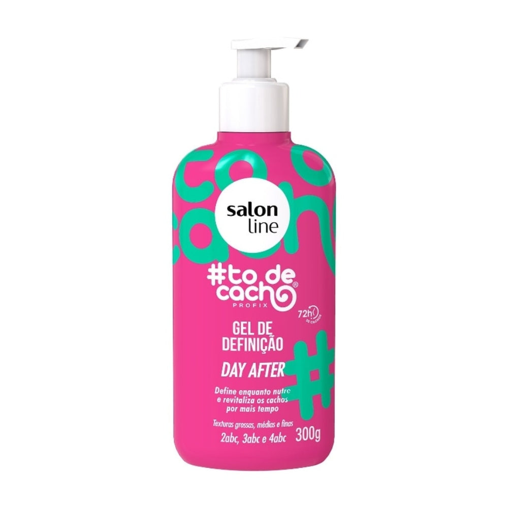 Gel Day After Salon Line 300g: El revitalizador de rulos con "efecto memoria"; fórmula ligera enriquecida con Aceite de Aguacate, Pantenol y Aloe Vera que redefine la forma, elimina el frizz y devuelve el brillo en patrones 2ABC, 3ABC y 4ABC.